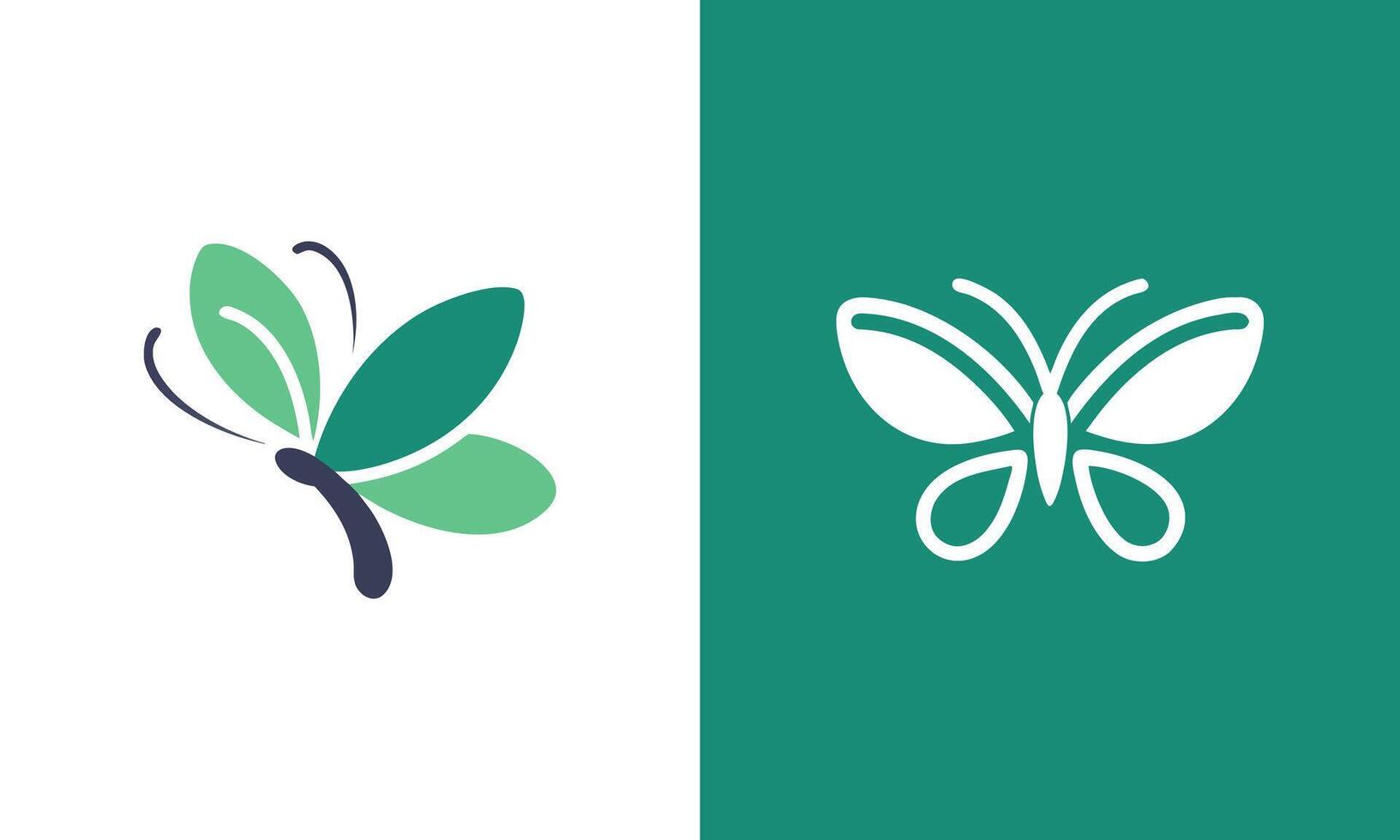 natural butterfly logo design template vector