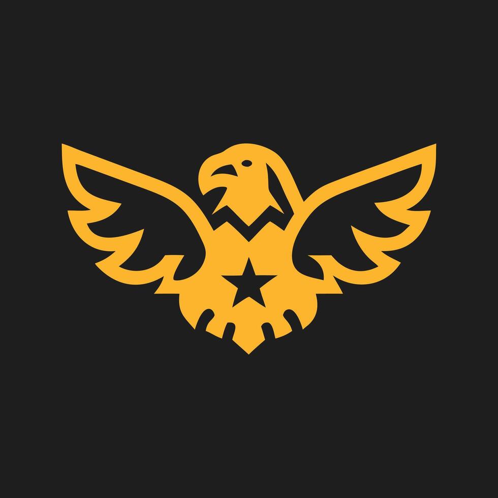 Eagle with star logo design template icon vector
