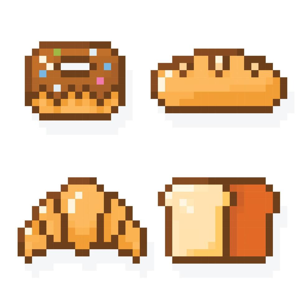 Pixel Art Bakery Icon Set vector