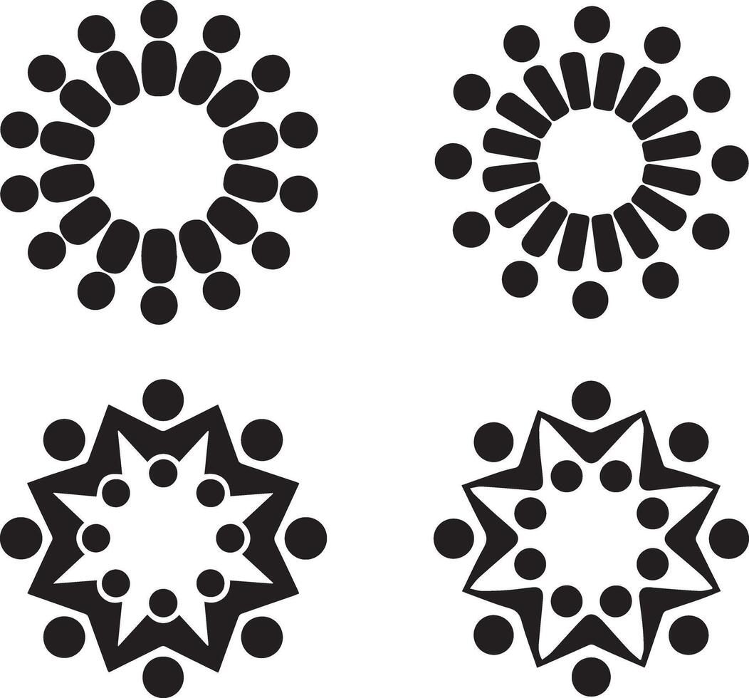 Geometric Circular Pattern Icons Set vector