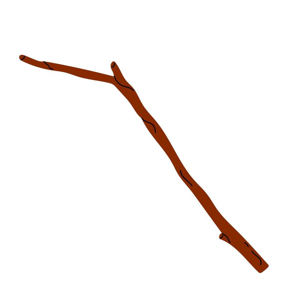 Dry wooden tree branch isolated on white backgound. illustration vector