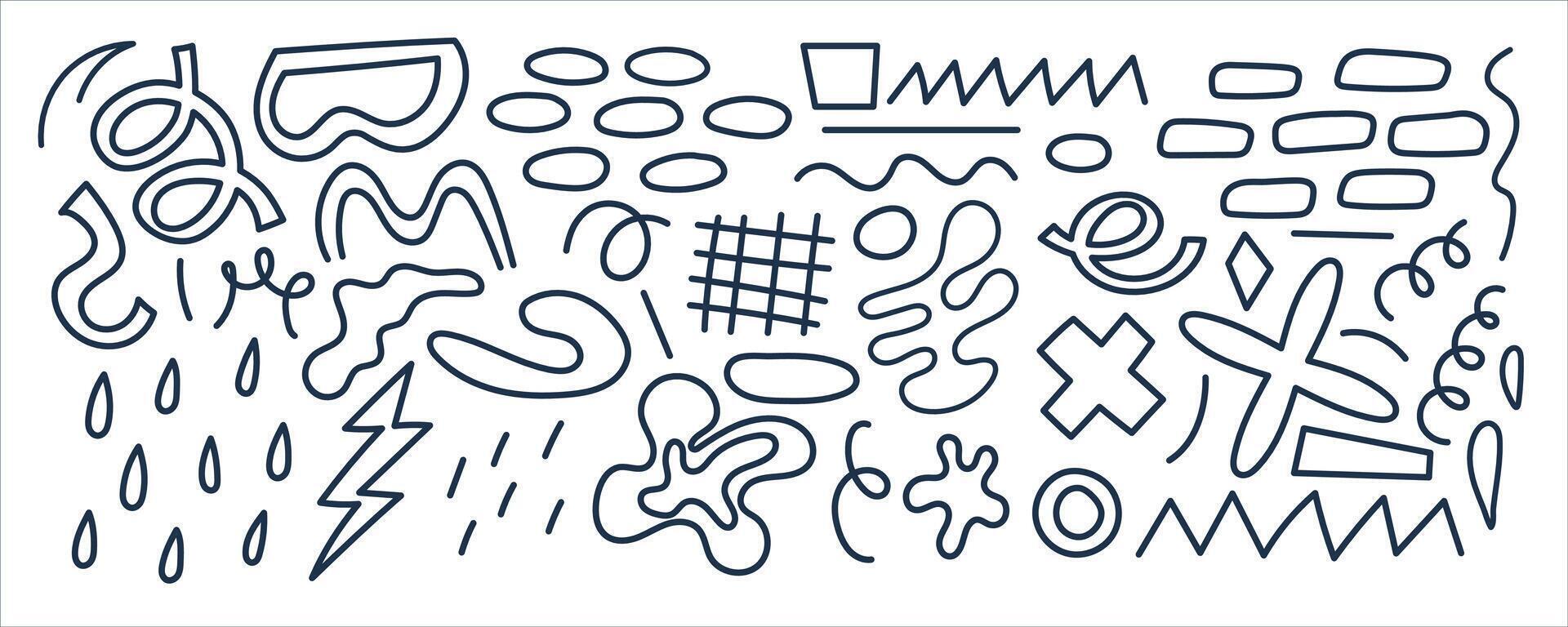 Set of abstract doodle elements vector