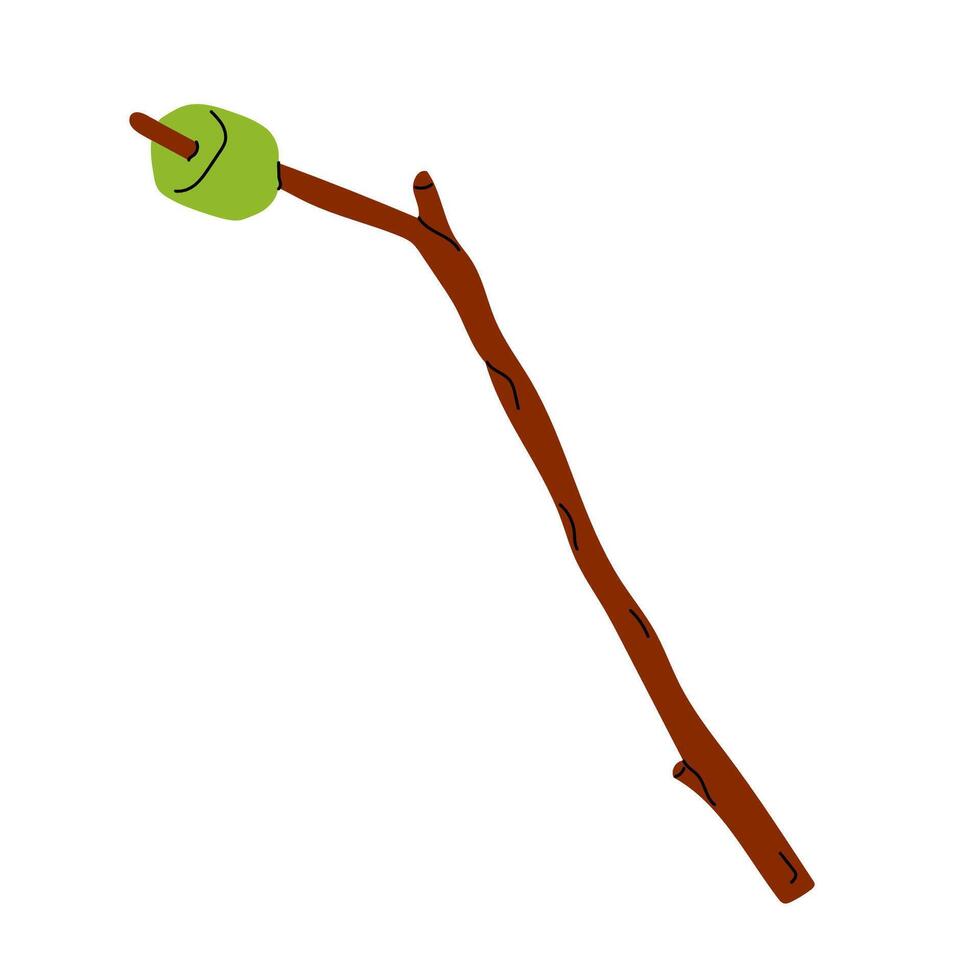 Marshmallow skewers. Fluffy sweet barbecue food, treat vector