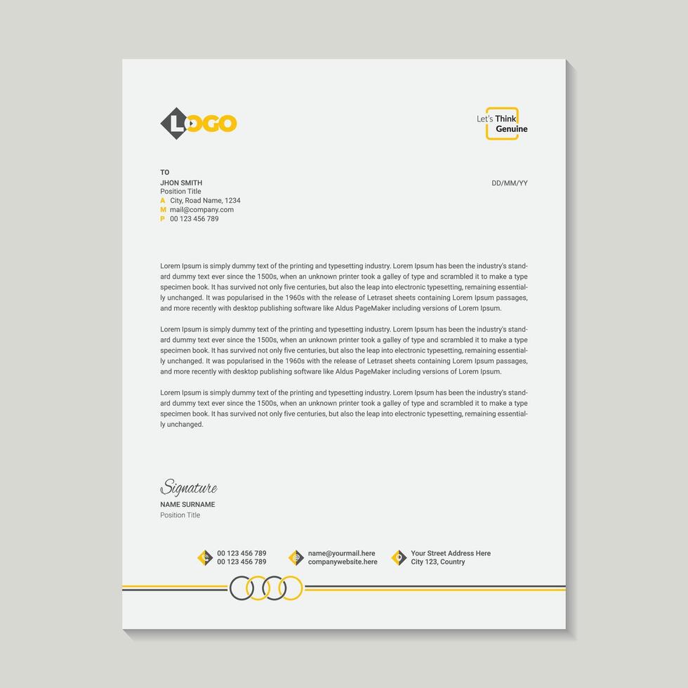 A Modern Corporate Letterhead Design vector