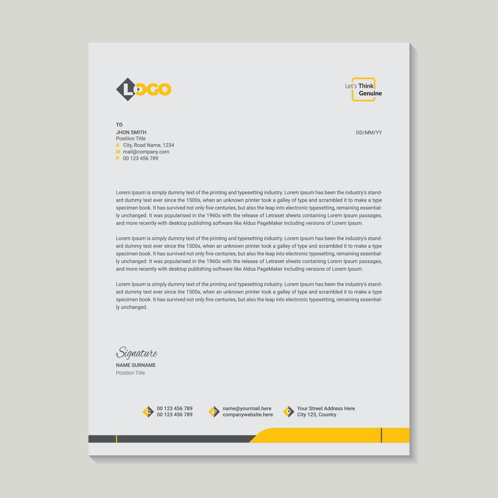 A Simple Corporate Letterhead Design Template vector