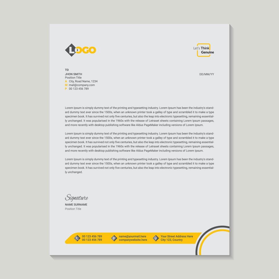 A Simple Corporate Letterhead Design vector