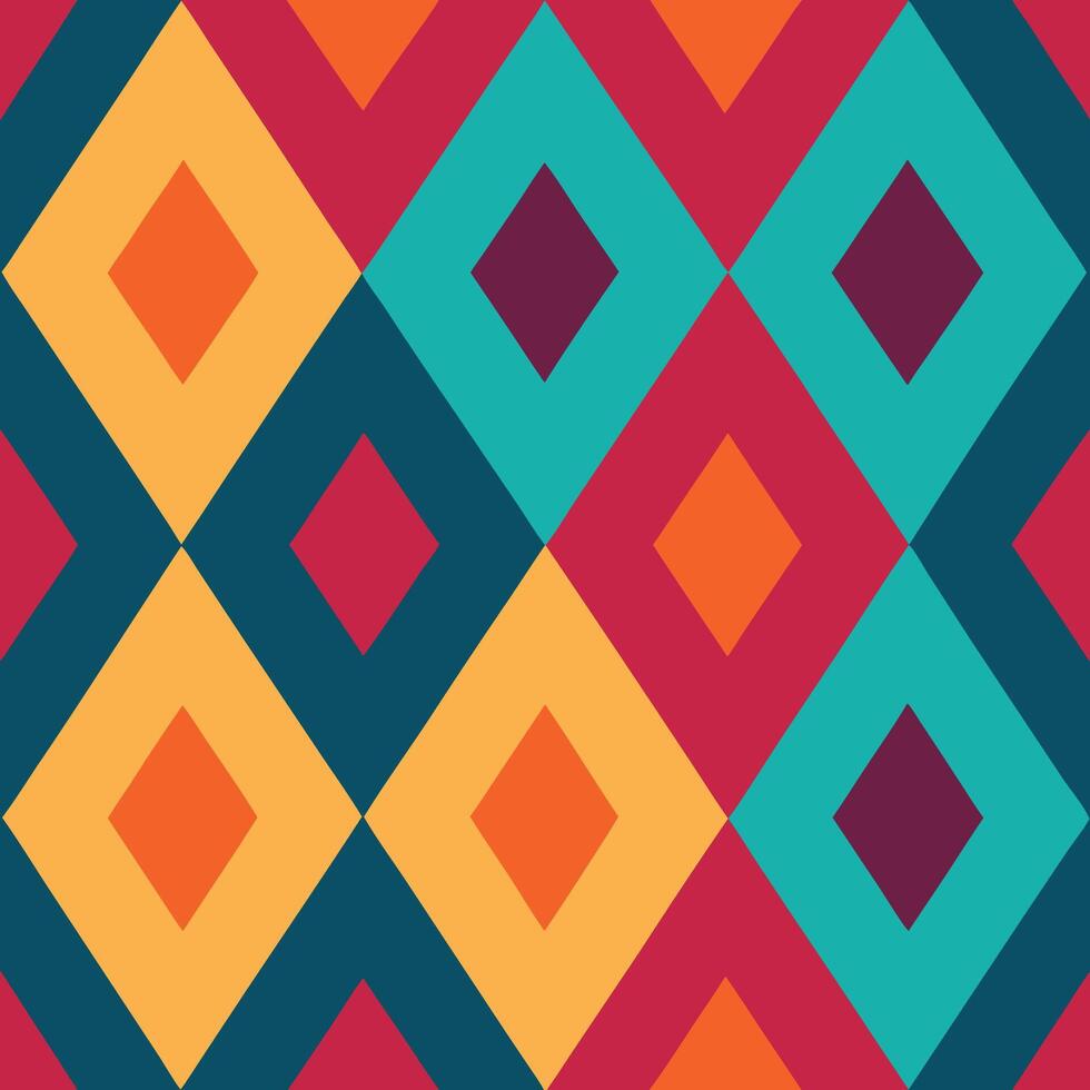 A vibrant mosaic pattern featuring interlocking geometric shapes creates an interesting and colorful arrangement vector