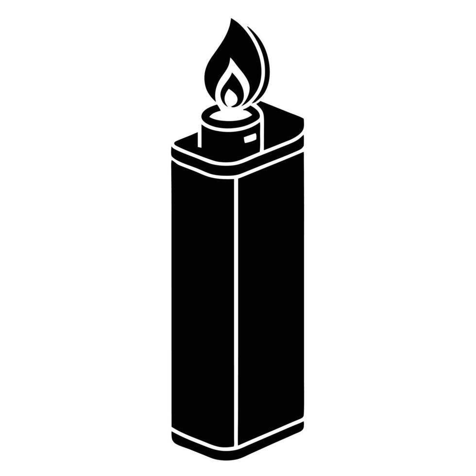 Black Torch Illustration Detailed of a Burning Flame on a Fuel Container vector