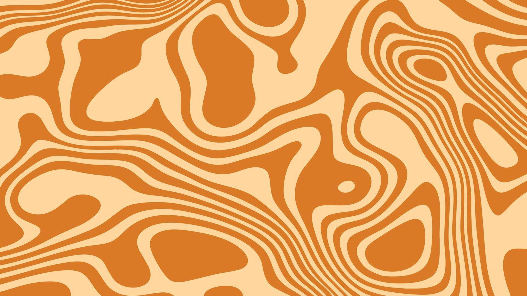 Seamless Caramel Background Pattern Chocolate Swirl Peanut Wave Texture. Creamy Toffee Ripple Fudge Sauce Salted Layers Milkshake Movement. Retro Gold Border Distorted Backdrop Snack Design. vector