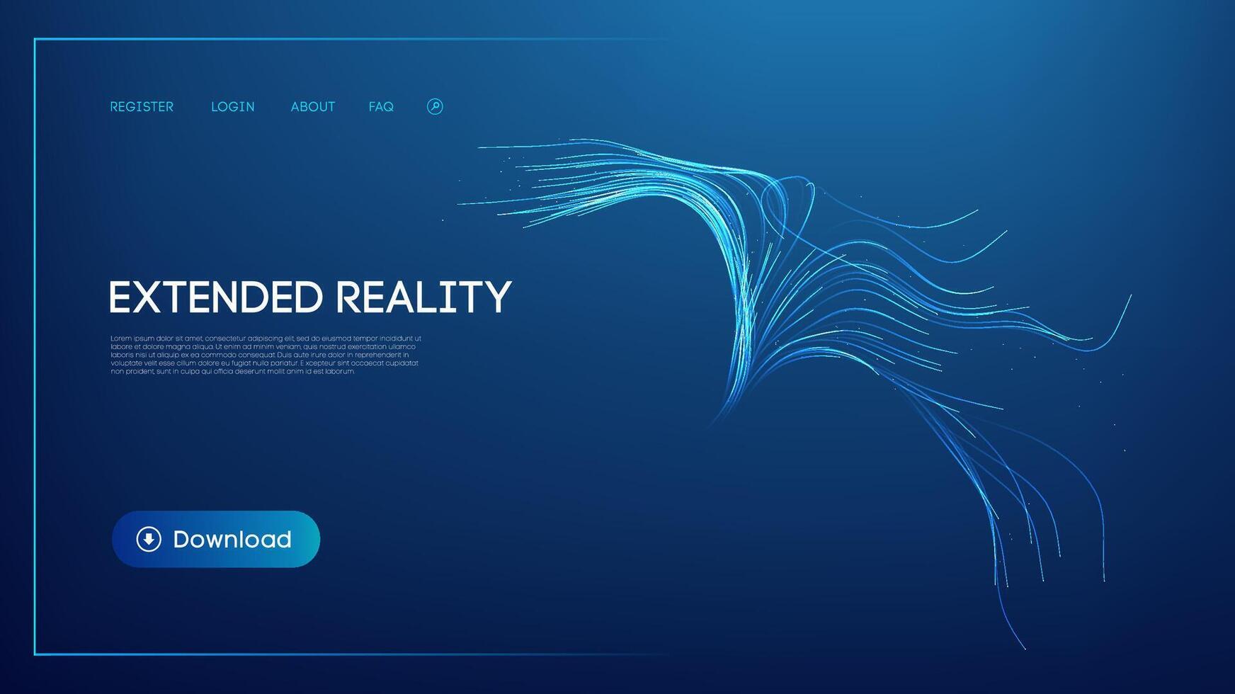 Abstract glowing lines representing extended reality innovations vector