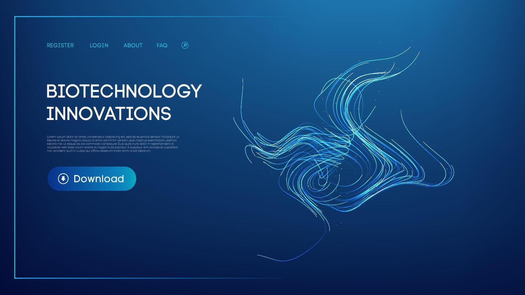 Biotechnology innovations abstract blue line digital background vector