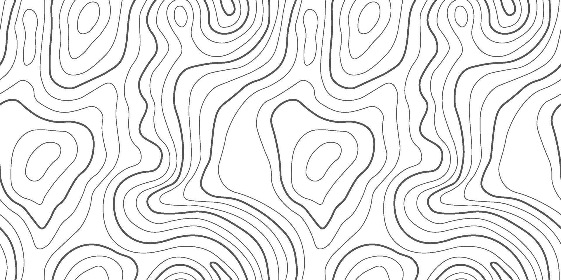 Seamless map pattern with topographic lines and abstract contour background. mountain texture of organic terrain and geographic elevation curves. Hiking trail of wood grain and monochrome waves vector
