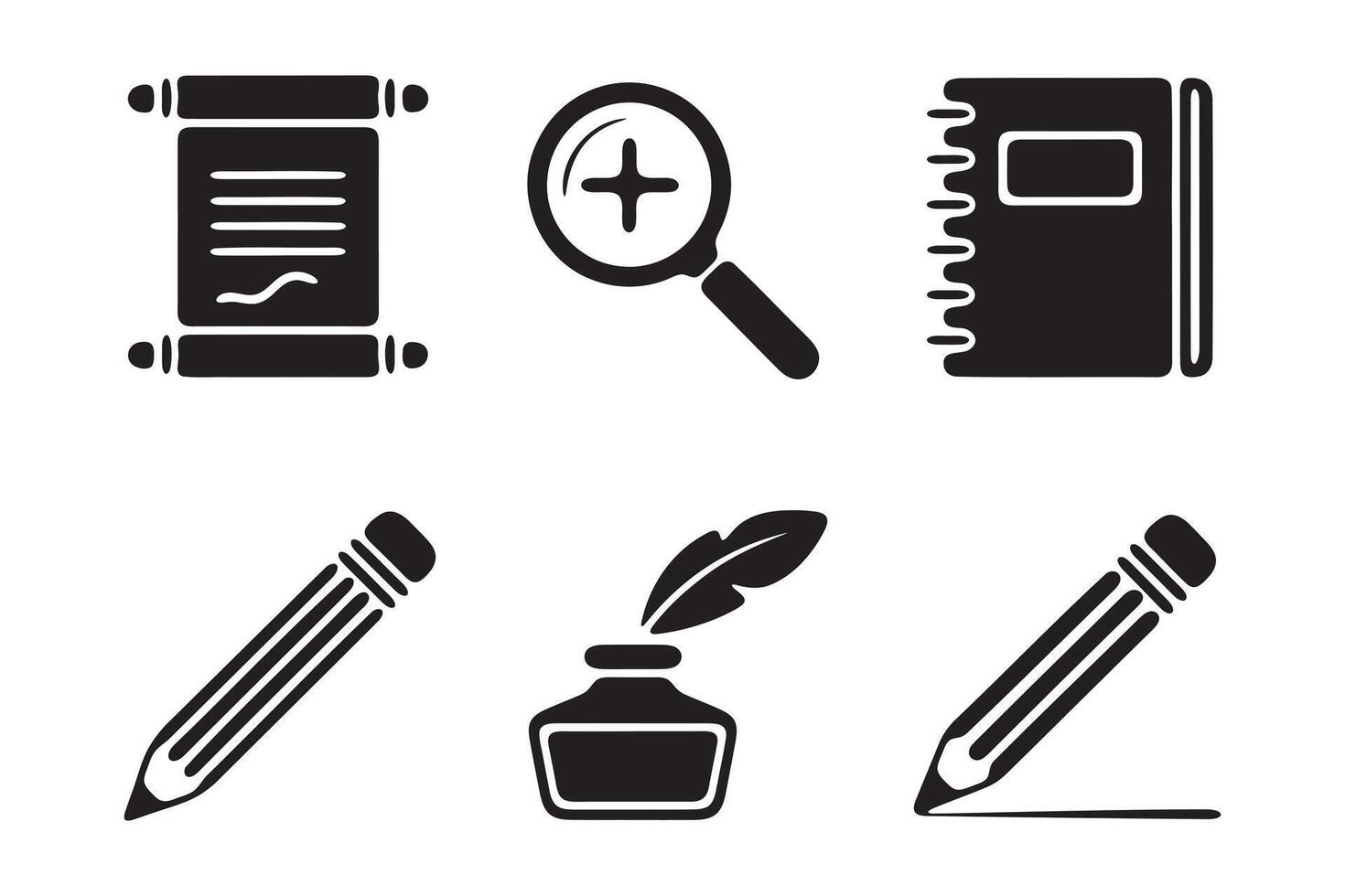 Icons Set of Writing and Study Tools vector