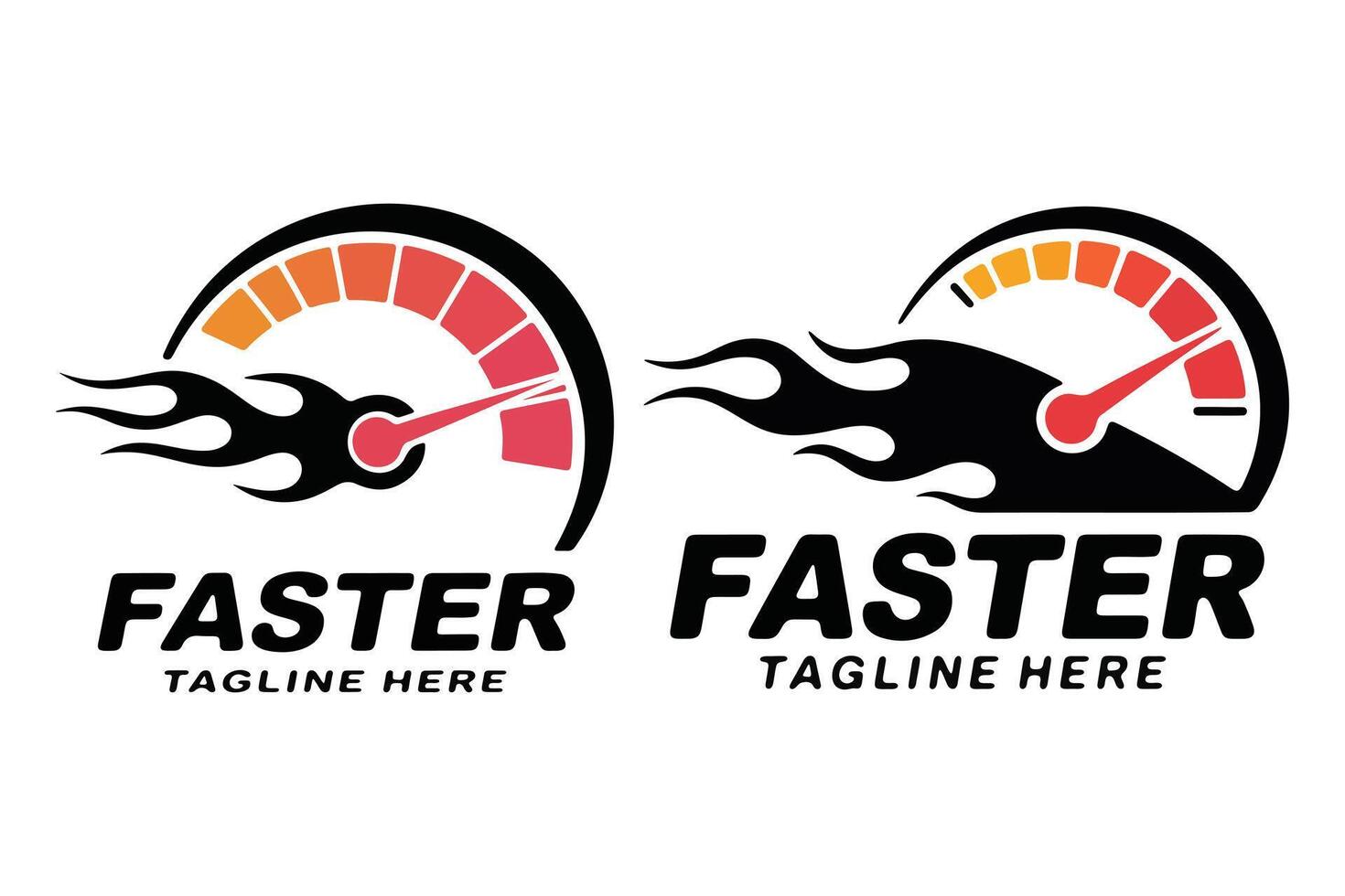 Modern speed and fast logo design in red green and blue vector