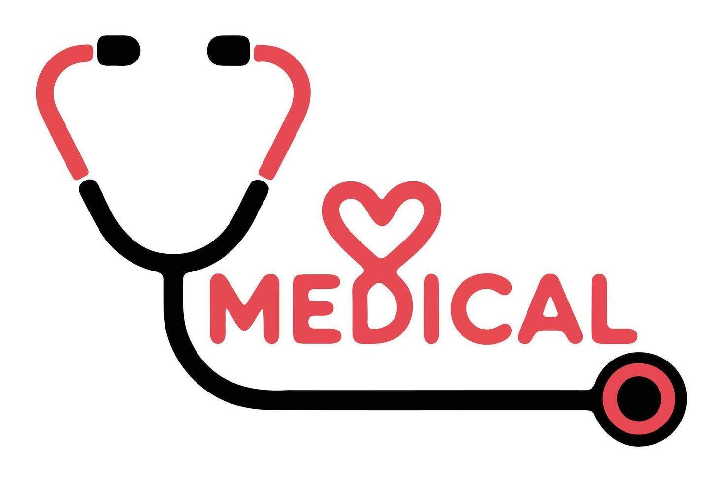 Medical Stethoscope Logo with Heart Healthcare Symbol vector