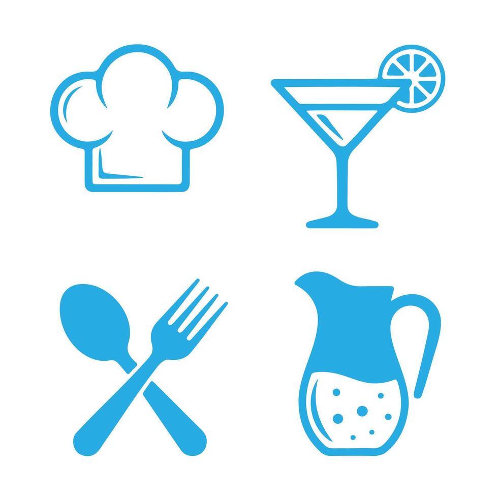 Simple Flat Icons Representing Food and Drink Services vector