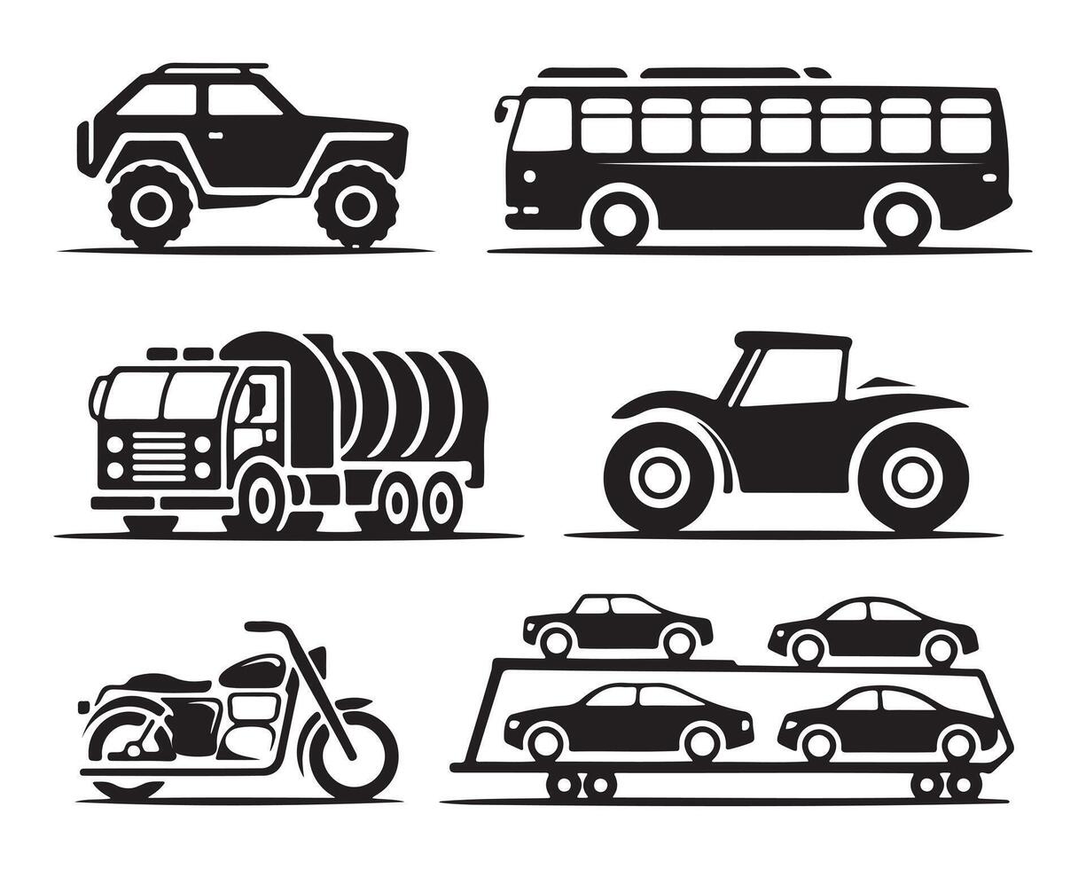 Illustration of Various Transportation Vehicles vector