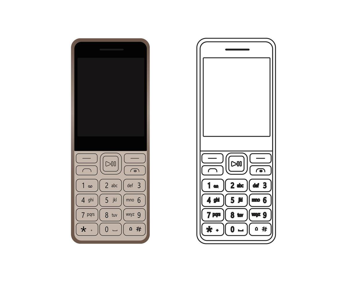 Button phone design, illustration vector