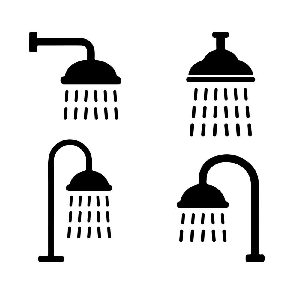 Set of rain shower icons vector