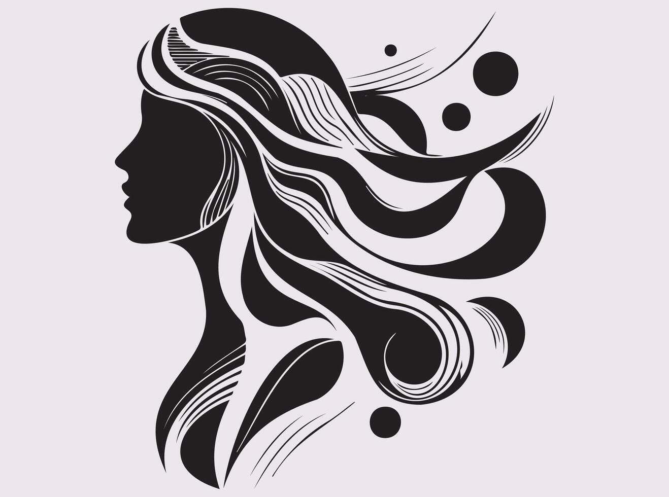 Geometric Female Form in Bahu Style Silhouette with Artistic Abstract Line Drawing vector