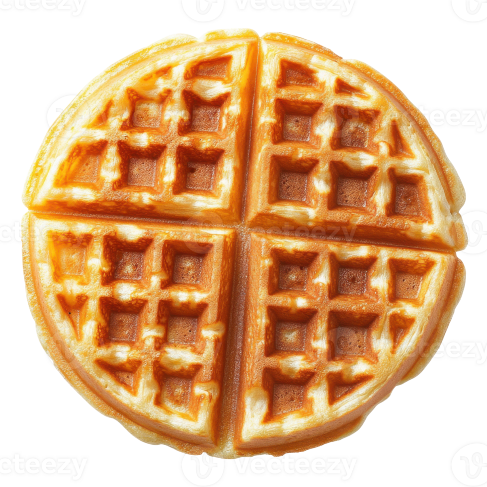 Delicious golden waffle served hot, perfect for breakfast or dessert any time of day, Transparent Background png
