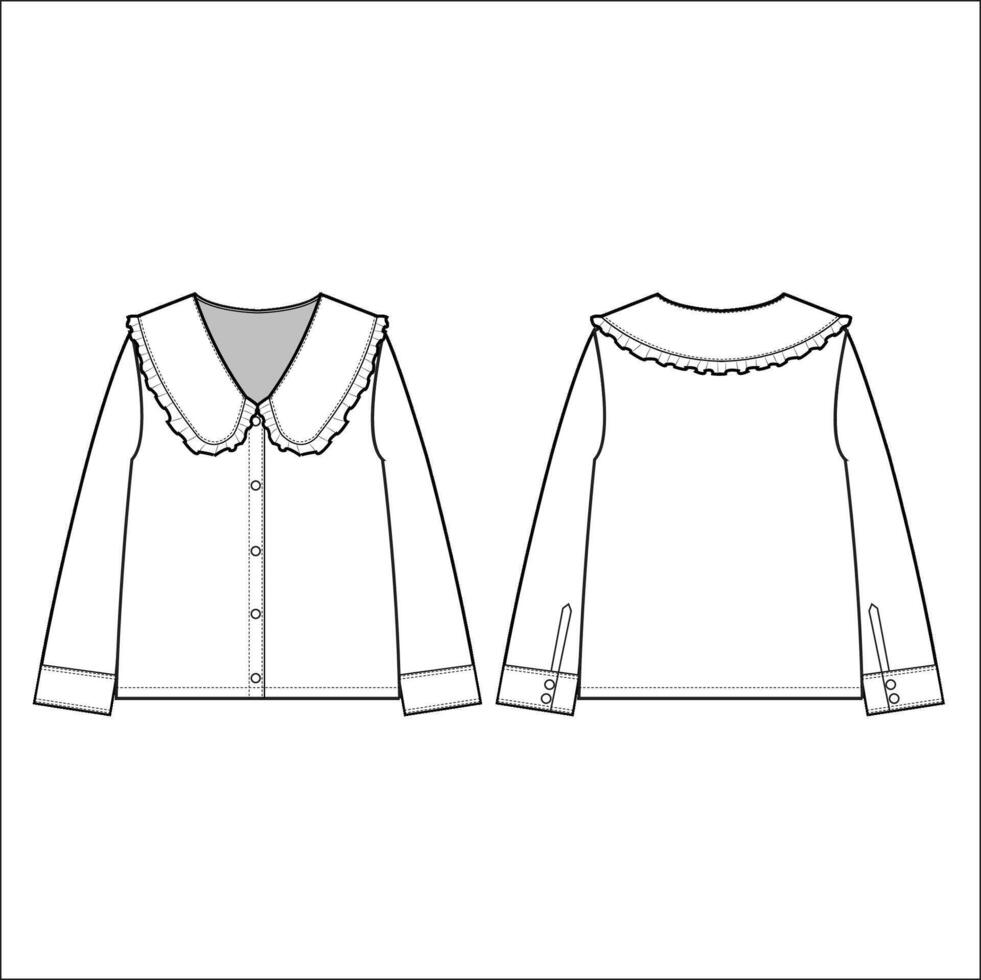 FILL SLEEVES WOVEN TOP ILLUSTRATION vector