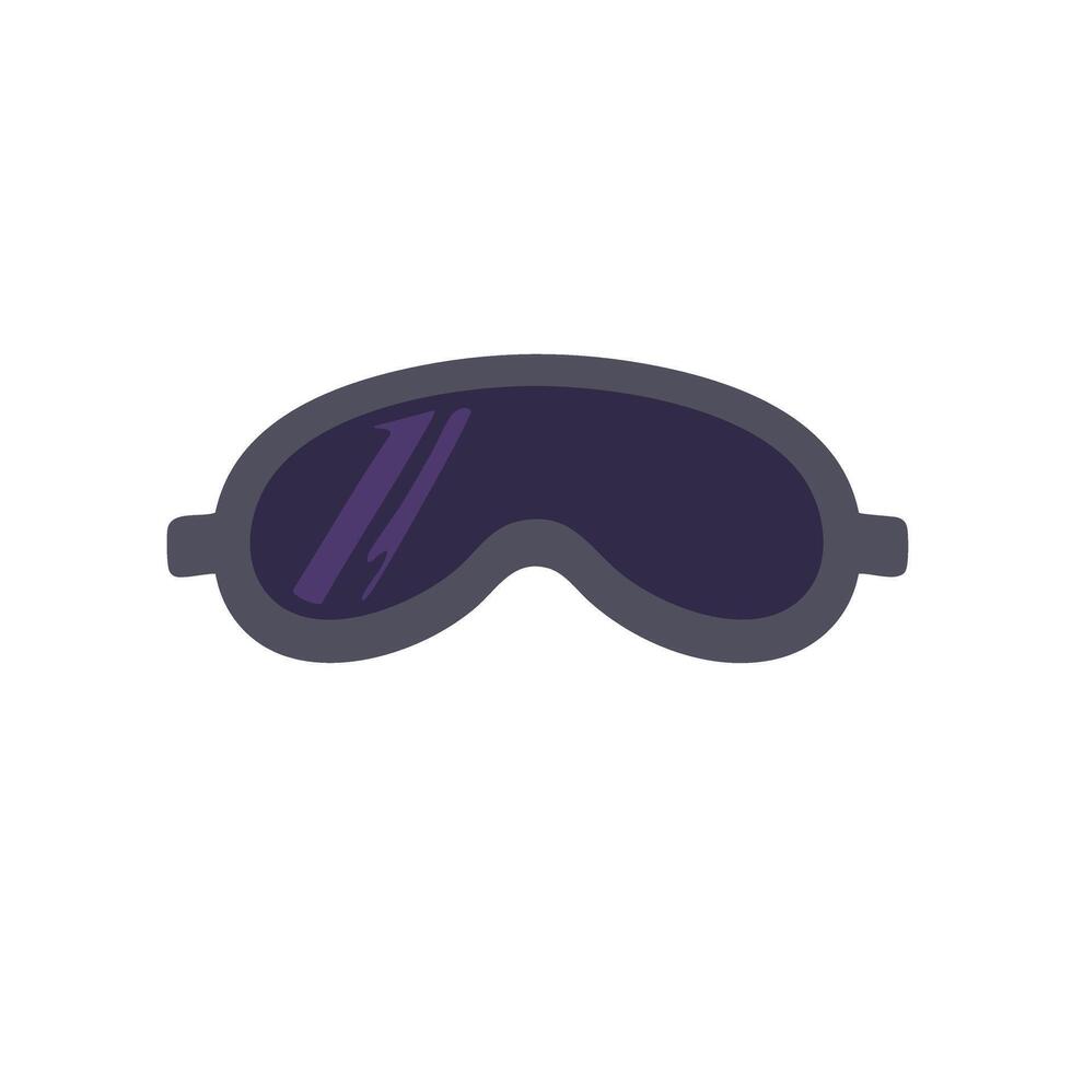 Minimal sleeping mask dark purple silhouette white accent sleep and relaxation design vector