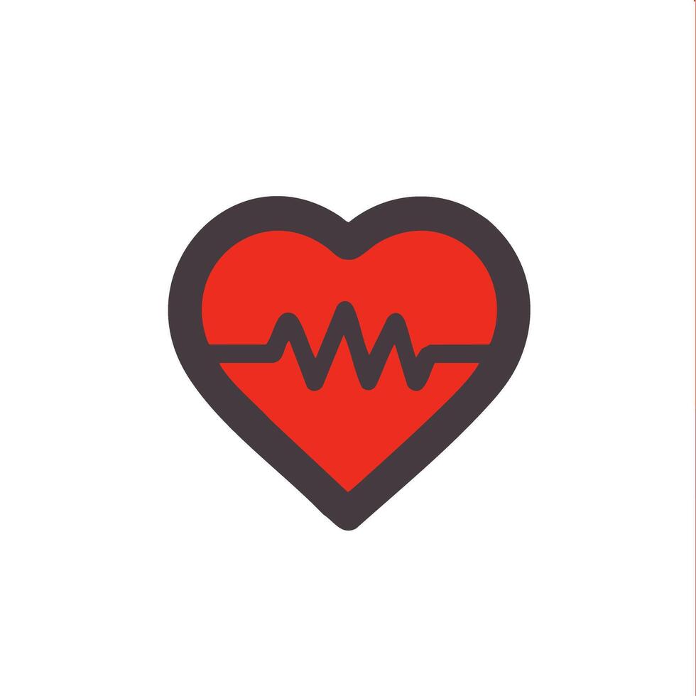 Heart rate monitor white silhouette red accent detail flat minimal bold silhouette health wellness vector
