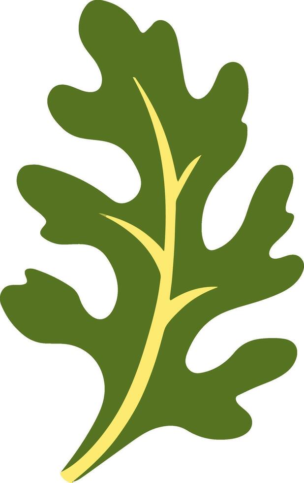 Visual of leafy green vegetable dark green silhouette with a light yellow accent detail health wellness vector