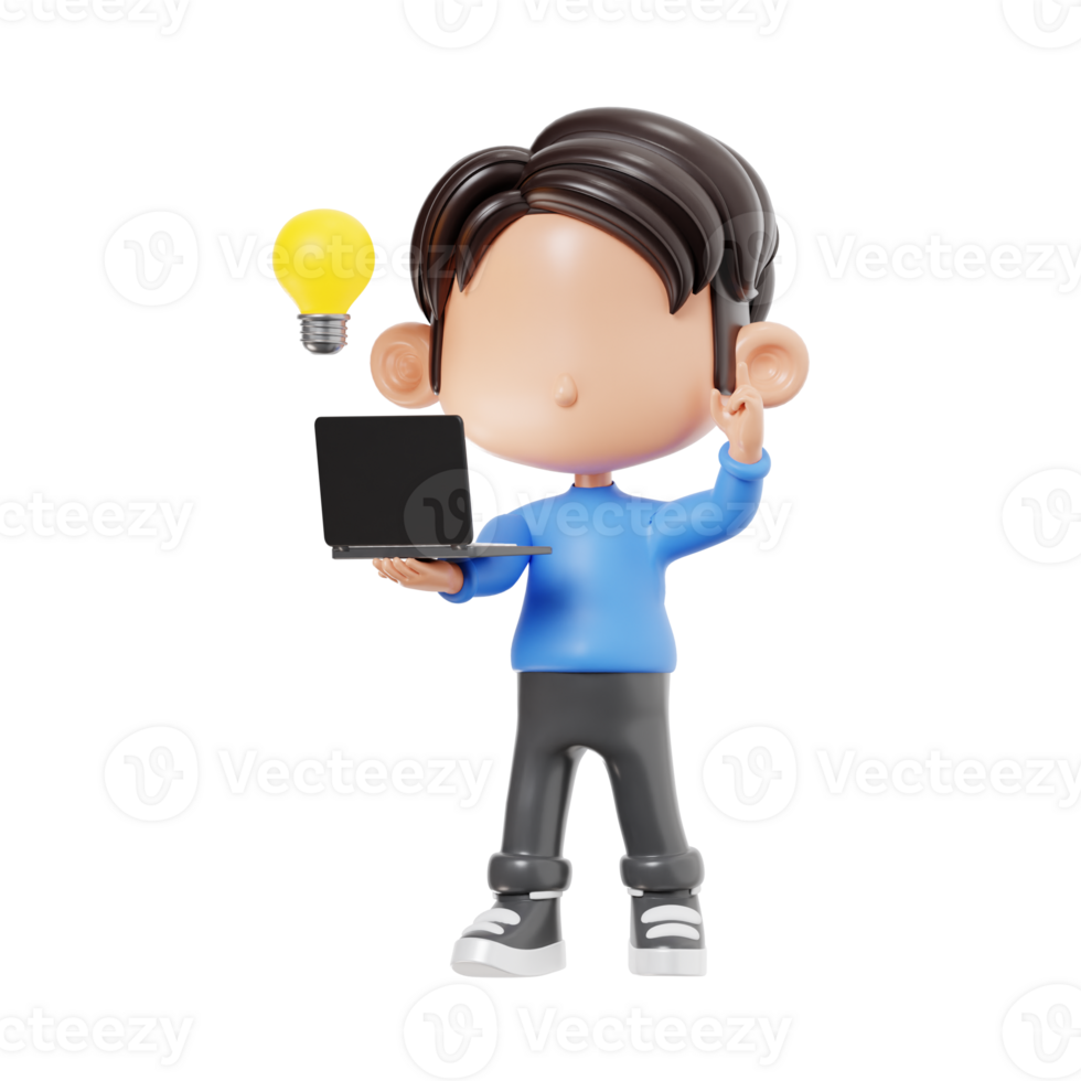 Boy Looking for Business Idea png