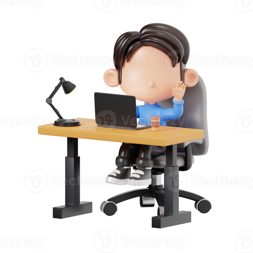 Boy Working at Office png