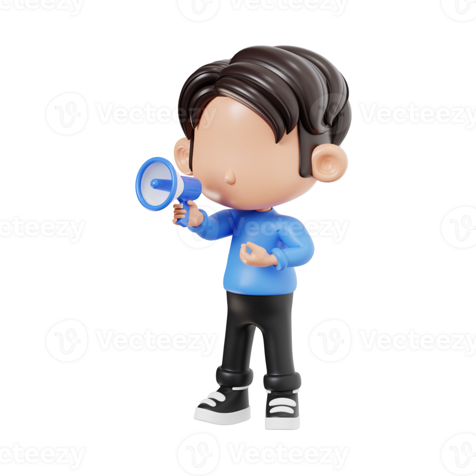 Boy Doing Megaphone Advertisement png