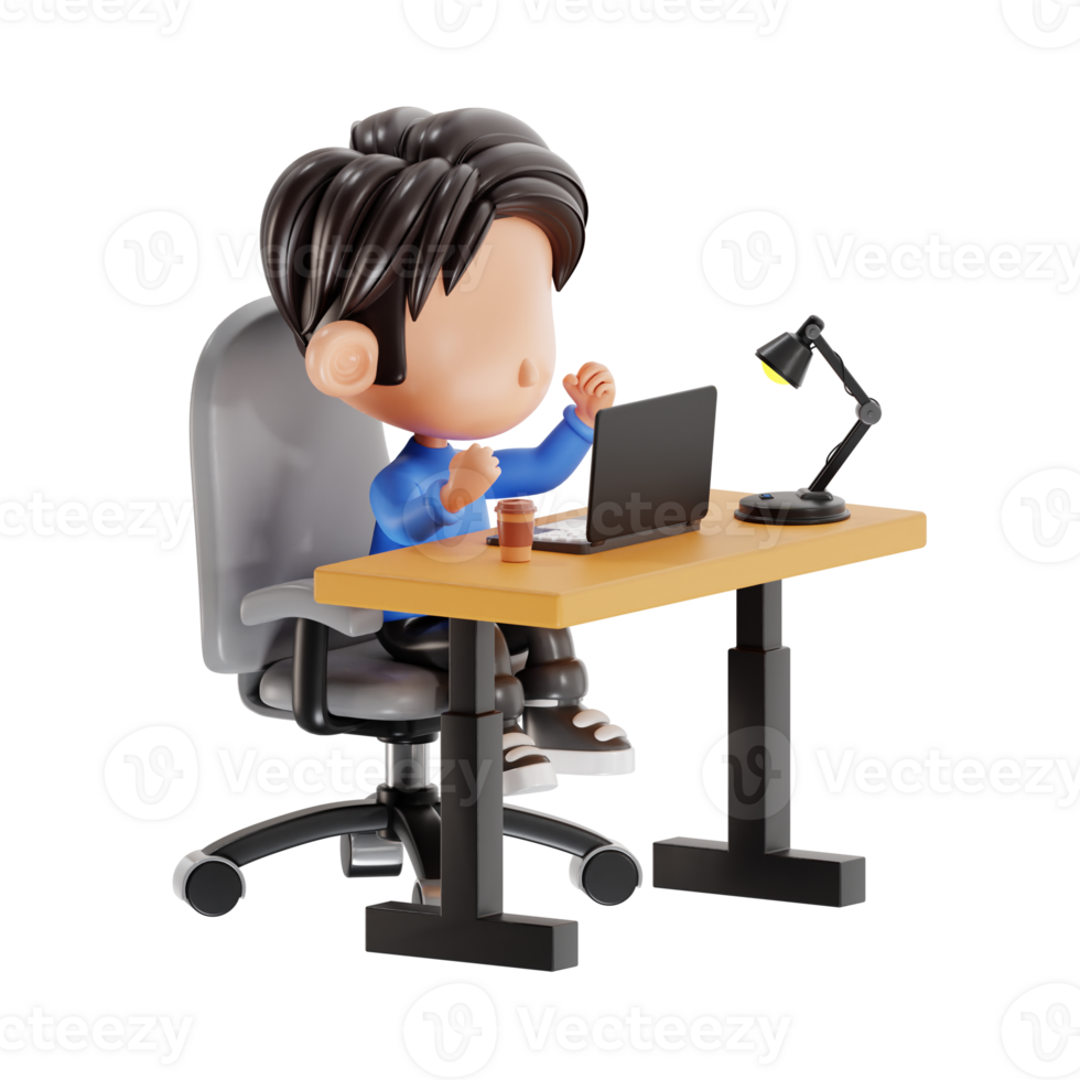Boy Celebrating Work Success png