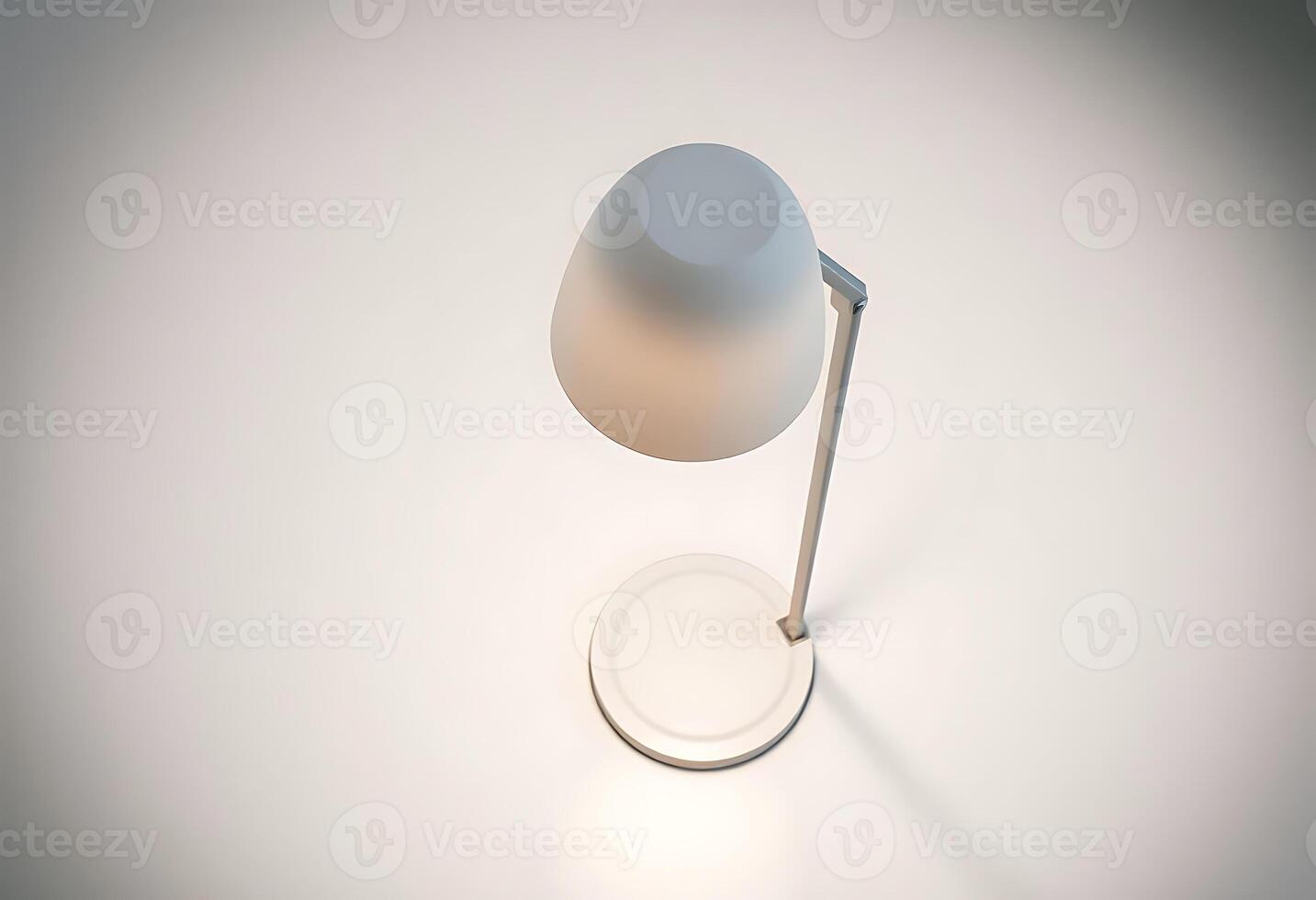 white table lamp on a white surface photo