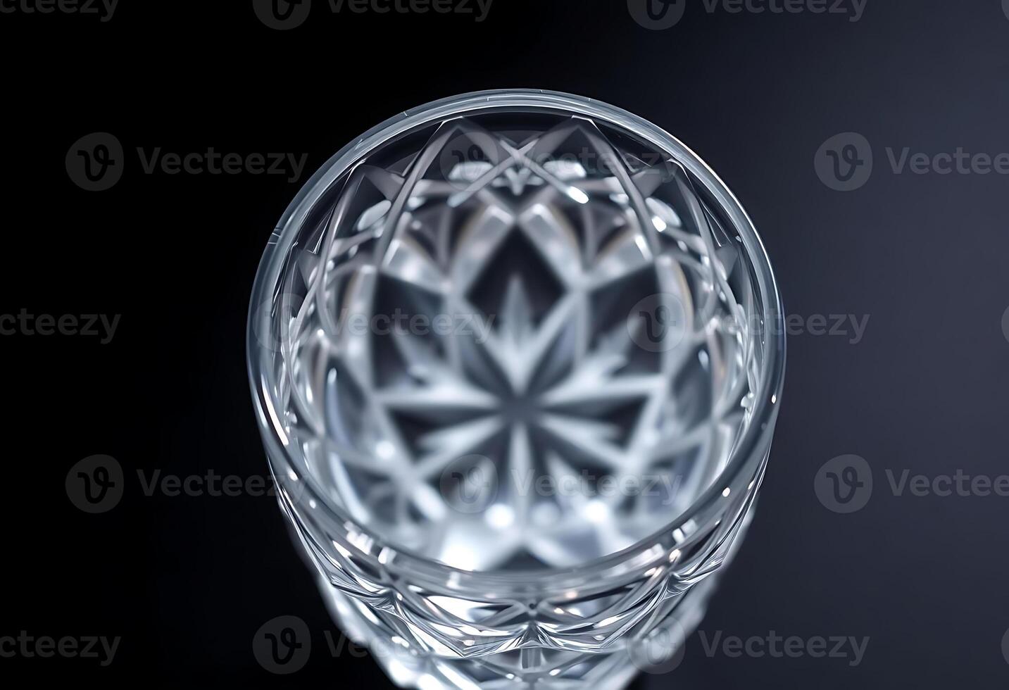 clear glass object on a black background photo