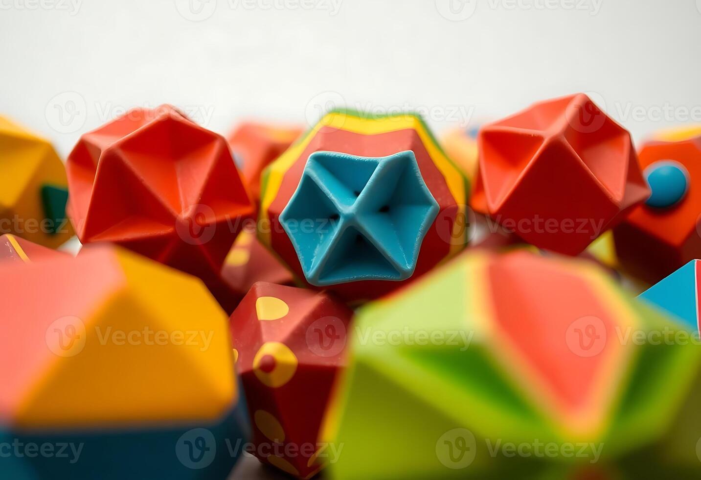group of colorful origami balls on a table photo