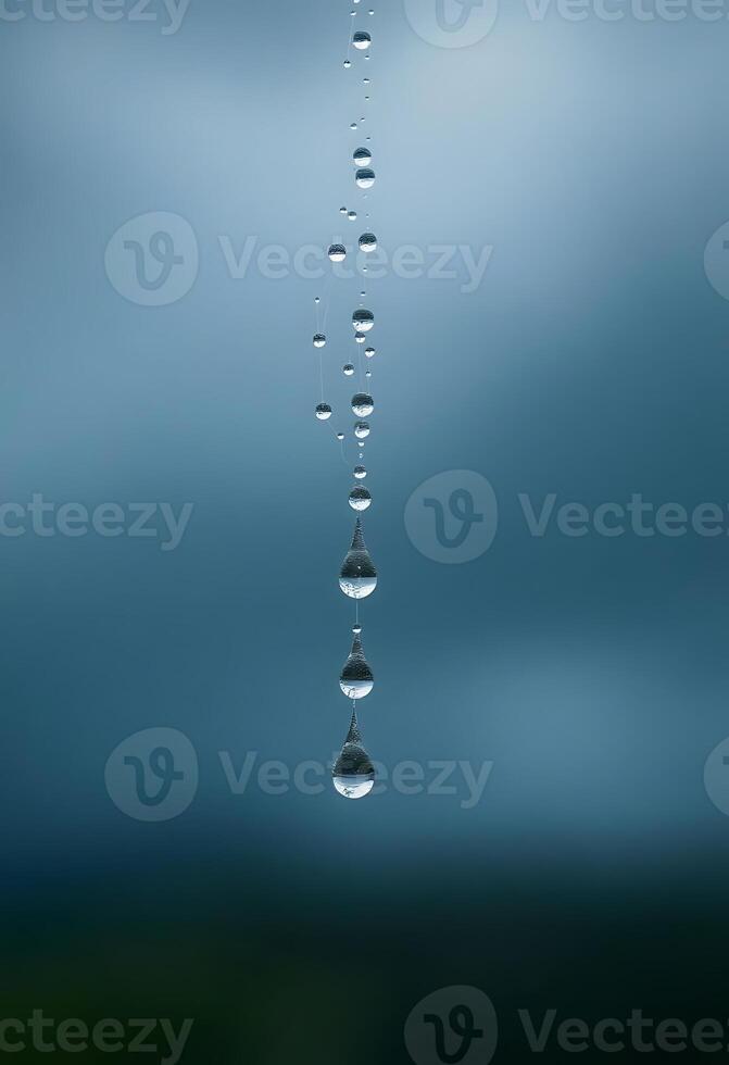 line of water droplets hanging from a cloudy sky photo