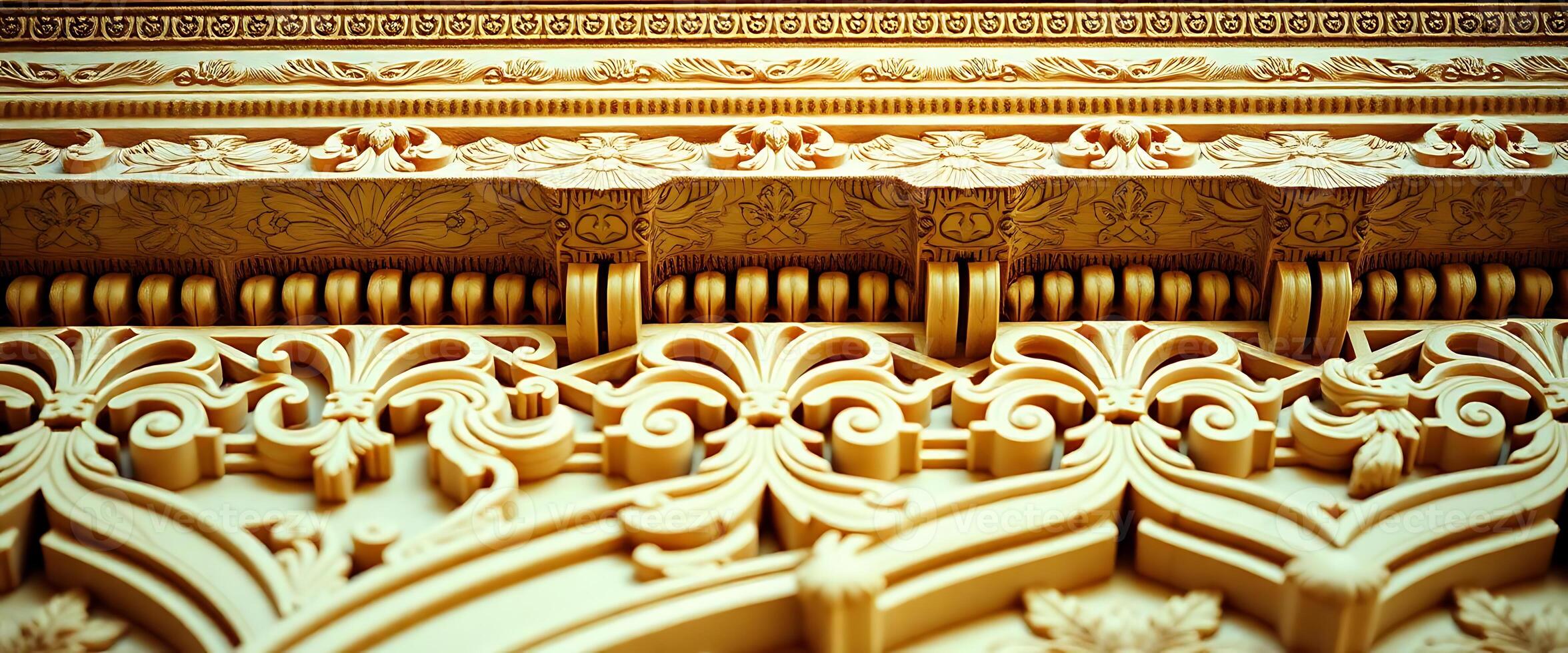 close up of a decorative design on a wall photo