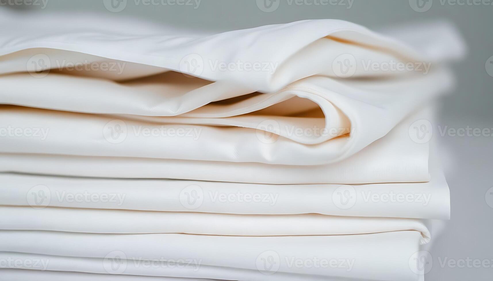 stack of white sheets folded on top of each other photo
