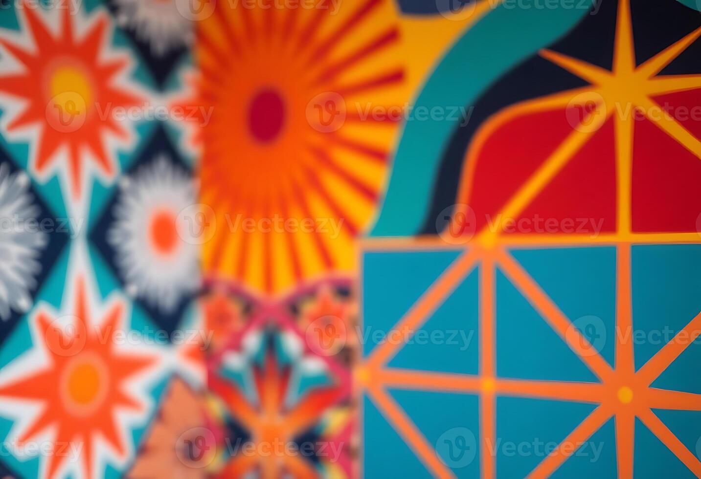 close up of a wall with a colorful pattern on it photo