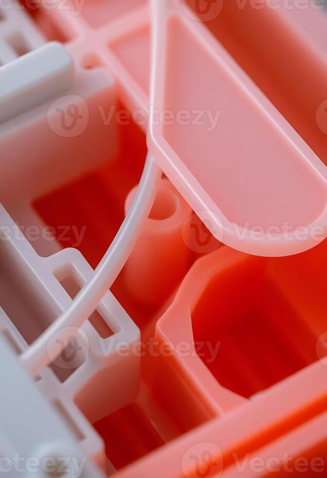 close up of a plastic case filled with plastic items photo