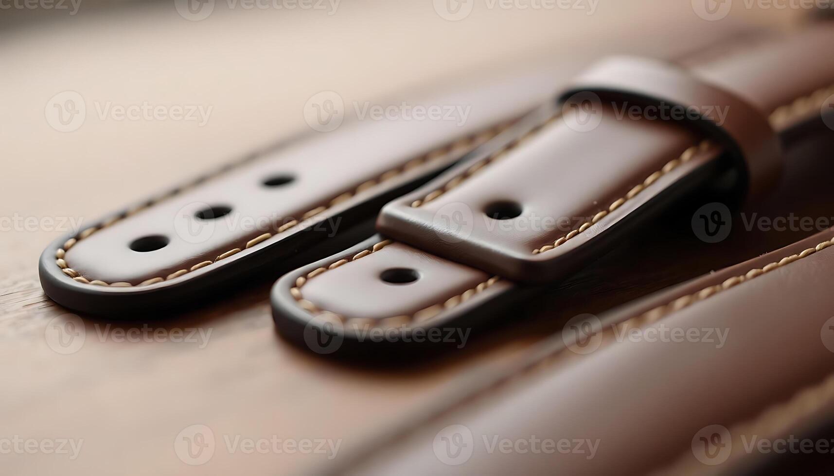 close up of a watch strap on a leather case photo