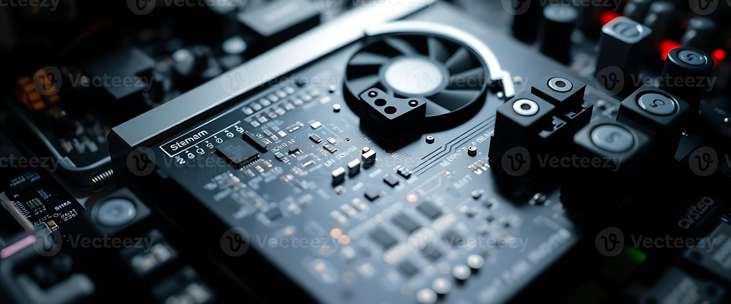 close up view of a dj controller photo