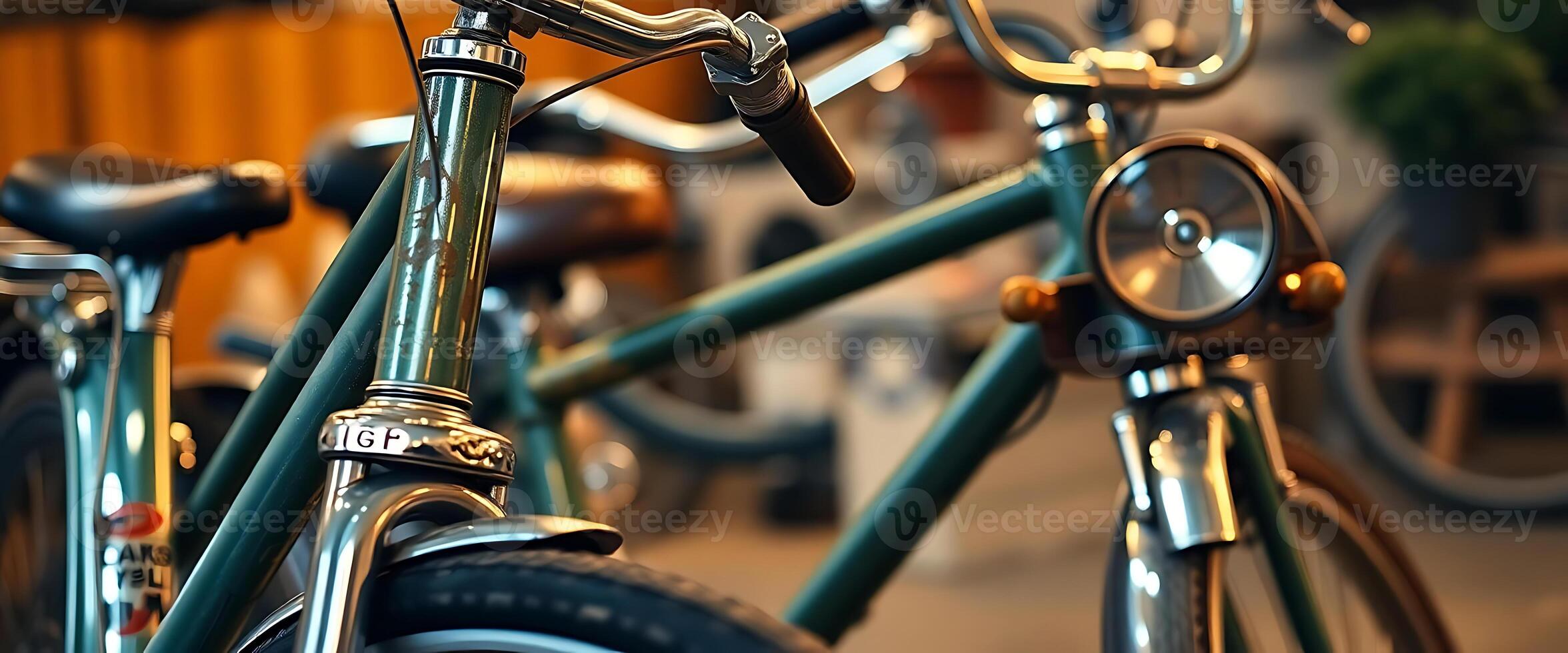 close up of many bicycles parked together photo