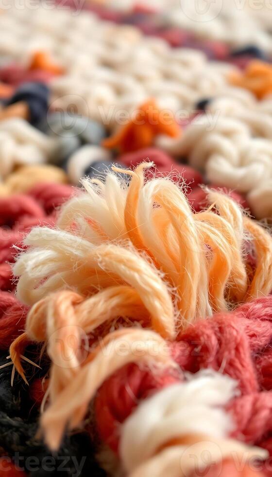 close up of a pile of yarn photo