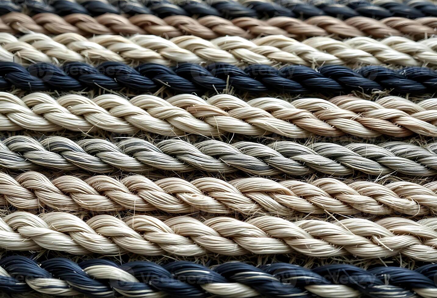close up of a rug made of rope photo