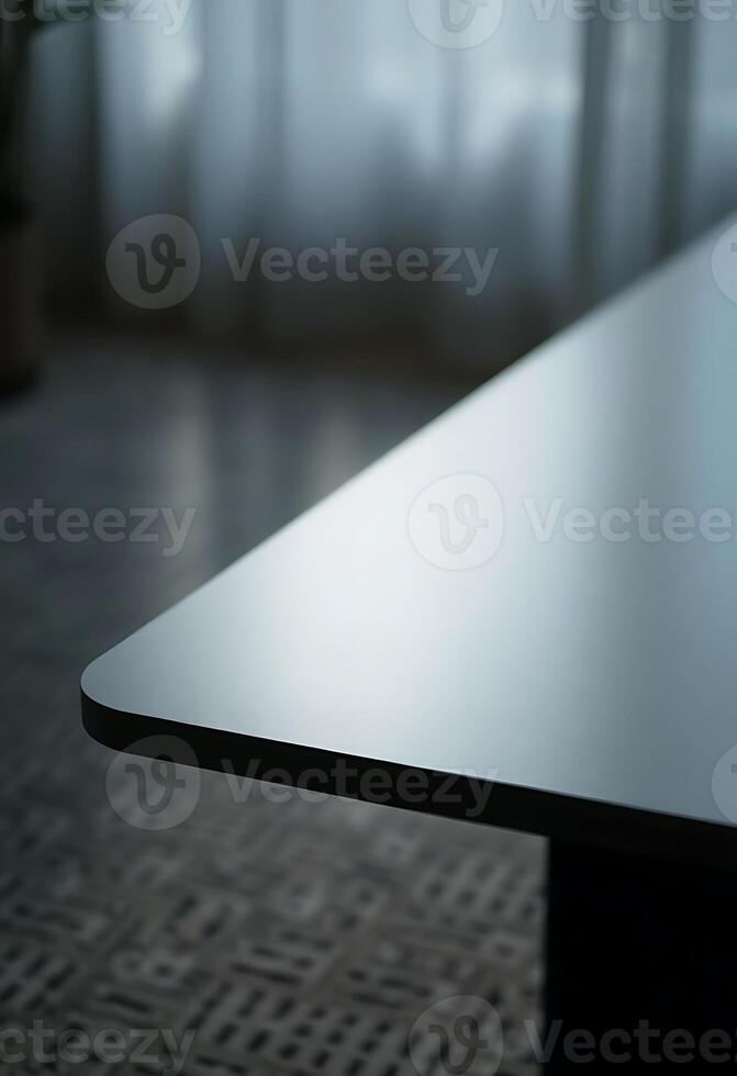 close up of a table with a plant in the background photo