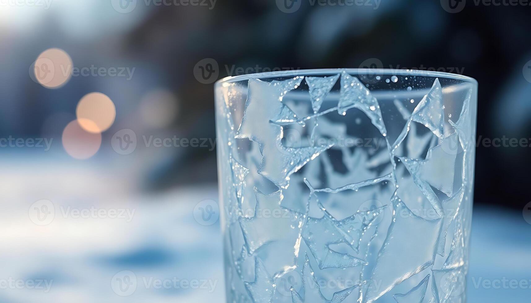 close up of a glass with ice on it photo