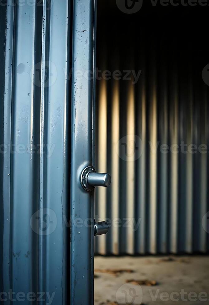 metal door with a handle on it photo