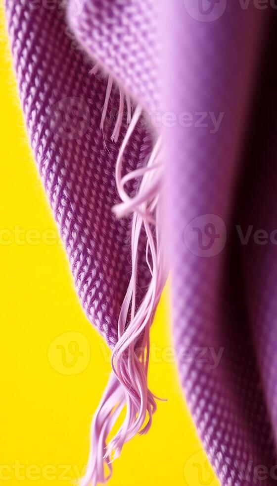close up of a purple cloth with a yellow background photo